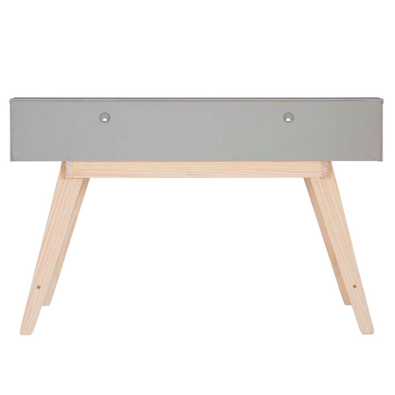 Riverbay Furniture Modern Wood Two Drawer Desk in Gray