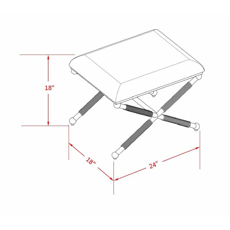 Riverbay Furniture Modern Metal Campaign Accent Stool in Black