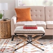 Riverbay Furniture Modern Metal Campaign Accent Stool in Black