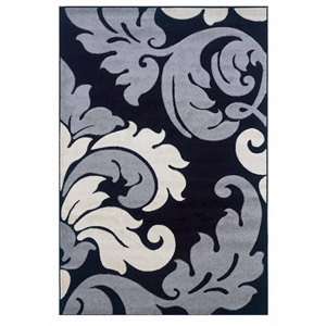 Riverbay Furniture Transitional Yarn 3'x5' Rug in Black and Gray