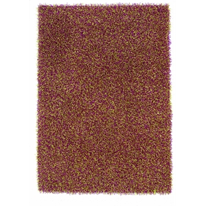 Riverbay Furniture Transitional Shag Polyester 8'x10' Rug in Pink and Green
