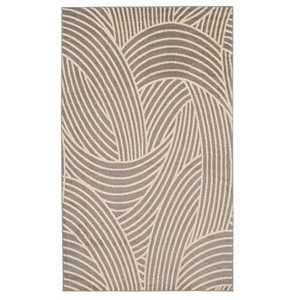 Riverbay Furniture 51&quot x 87&quot Transitional Fabric Rug in Gray