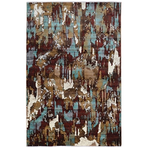 riverbay furniture transitional polypropylene 3'x5' rug in beige and burgundy