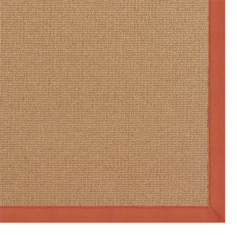 Riverbay Furniture Machine Tufted Wool 8'x11' Rug in Cork Brown and Burnt Orange