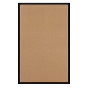 Riverbay Furniture Machine Tufted Wool 4'x6' Rug in Cork Brown and Black Leather