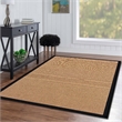 Riverbay Furniture Machine Tufted Wool 5'x8' Rug in Cork Brown and Black Leather