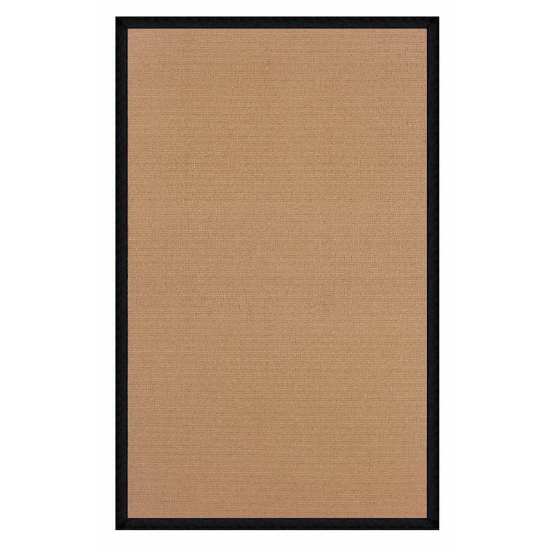Riverbay Furniture Machine Tufted Wool 8'x11' Rug in Brown and Black Leather