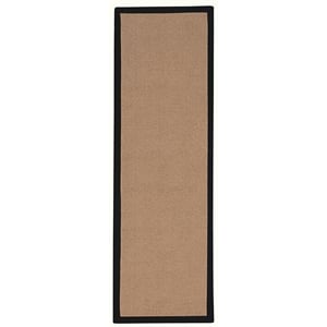 Riverbay Furniture Machine Tufted Wool 2'6&quotx8' Rug in Brown and Black Leather