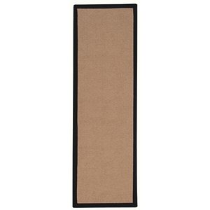 Riverbay Furniture Machine Tufted Wool 2'6&quotx12' Rug in Brown and Black Leather