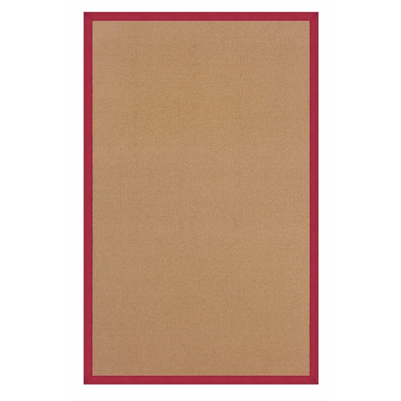 Riverbay Furniture Machine Tufted Wool 5'x8' Rug in Cork Brown and Red