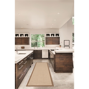 Riverbay Furniture Machine Tufted Wool 2'6&quotx8' Rug in Natural and Beige