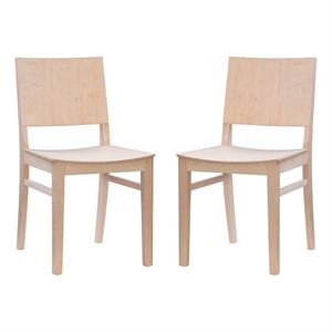 Riverbay Furniture 19'' Mid-Century Wood Side Chair in Natural (Set of 2)