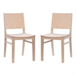 Riverbay Furniture 19'' Mid-Century Wood Side Chair in Natural (Set of 2)