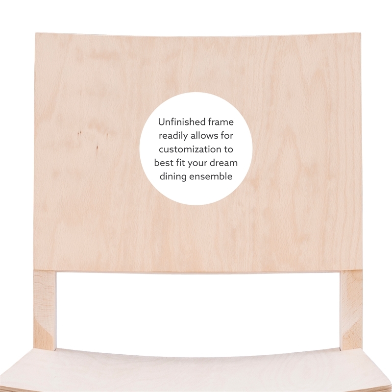 Riverbay Furniture 19'' Mid-Century Wood Side Chair in Natural (Set of 2)