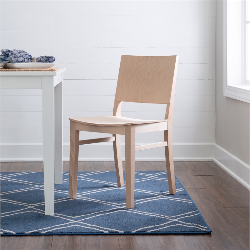 Riverbay Furniture 19'' Mid-Century Wood Side Chair in Natural (Set of 2)