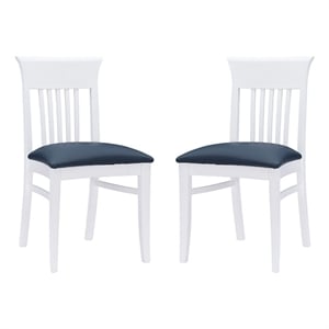 Riverbay Furniture 19&quot Transitional Solid Wood Dining Chair in White (Set of 2)