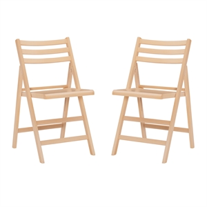 riverbay furniture traditional wood folding chairs set of two in natural