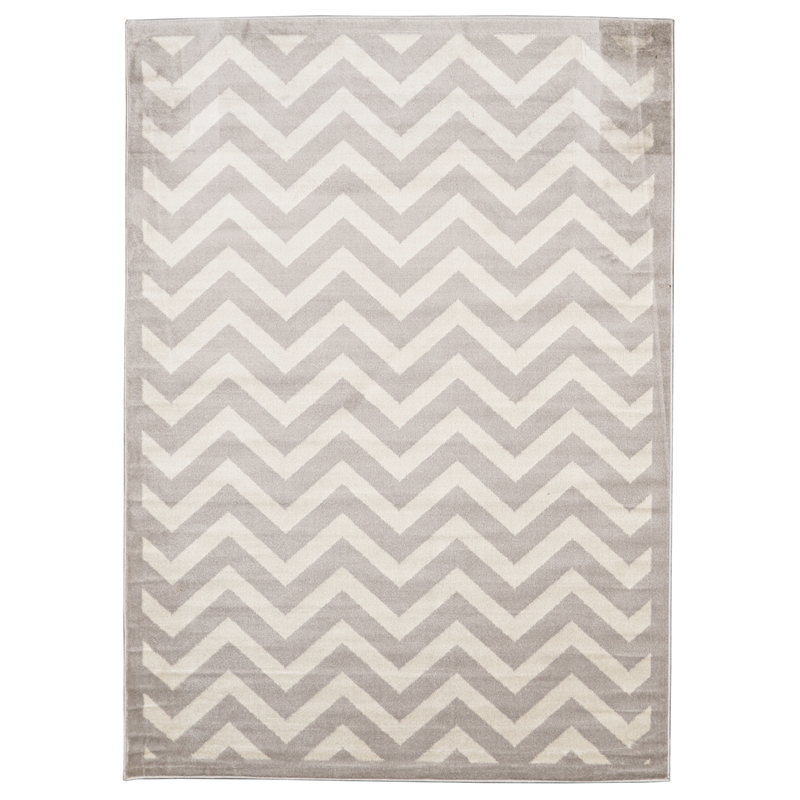 Riverbay Furniture Transitional Polypropylene 8'x10' Rug in Ivory and Gray