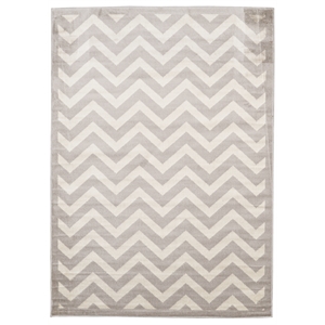 riverbay furniture transitional polypropylene 8'x10' rug in ivory and gray