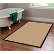 Riverbay Furniture Machine Tufted Wool 4'x6' Rug in Sisal and Black Leather