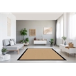 Riverbay Furniture Machine Tufted Wool 8'x11' Rug in Sisal and Black Leather