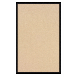 Riverbay Furniture Machine Tufted Wool 4'x6' Rug in Natural and Black Leather