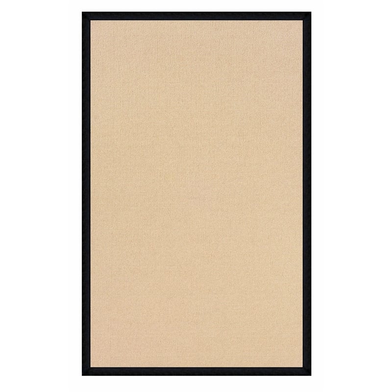 Riverbay Furniture Machine Tufted Wool 5'x8' Rug in Natural and Black Leather