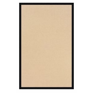 Riverbay Furniture Machine Tufted Wool 5'x8' Rug in Natural and Black Leather