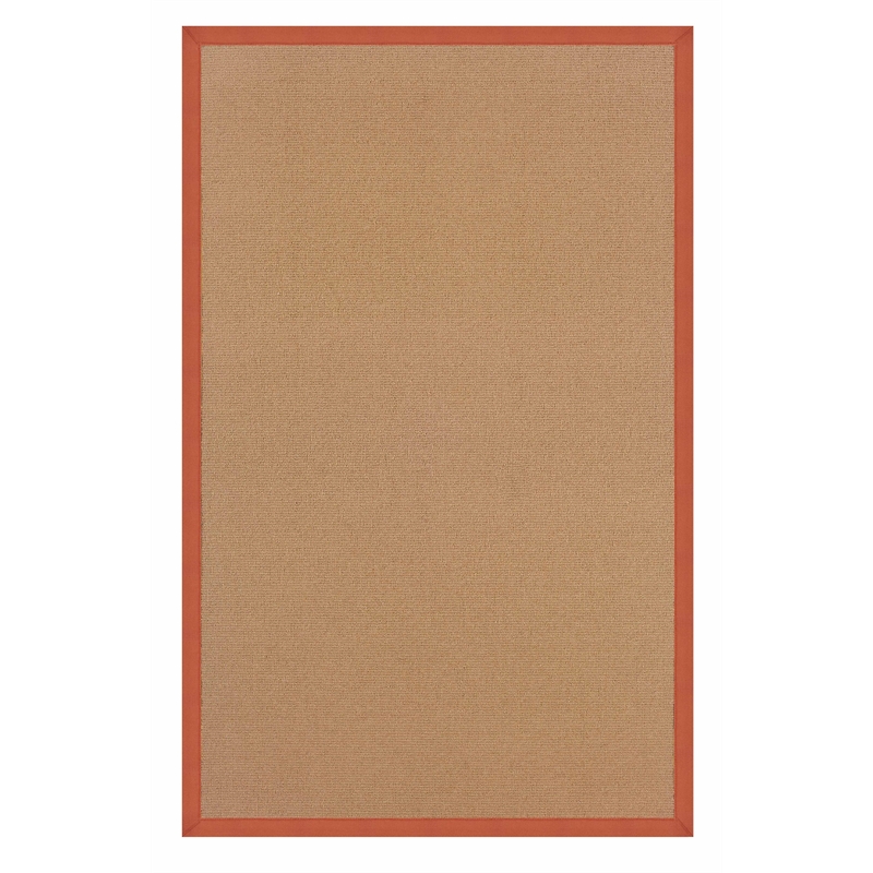 Riverbay Furniture Machine Tufted Wool 4'x6' Rug in Cork Brown and Burnt Orange