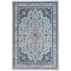 Riverbay Furniture Traditional Woven Polyester 2'2&quotx3'2&quot Rug in Blue
