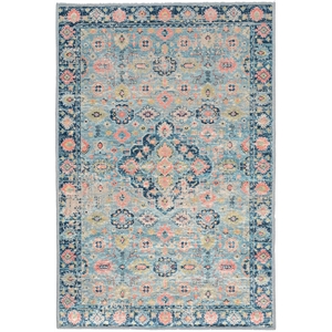Riverbay Furniture Traditional Woven Polyester 2'2&quotx3'2&quot Rug in Blue