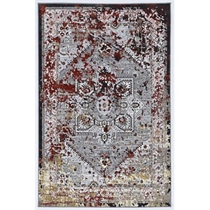 Riverbay Furniture Transitional Power Loomed Polyester 8'x10'6&quot Rug in Gray