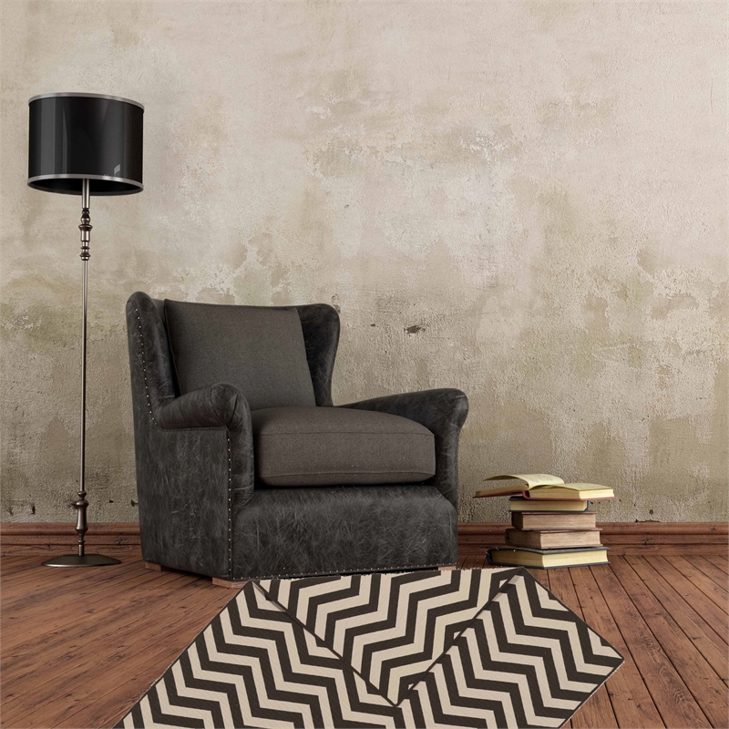 Riverbay Furniture Transitional Reversible Chevron Wool 2'6