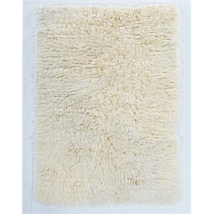 riverbay furniture transitional flokati shag wool 5'x7' rug in natural