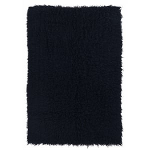 Riverbay Furniture Transitional Flokati Hand Woven Wool 8'x10' Rug in Black