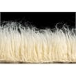 Riverbay Furniture Transitional Flokati Hand Woven Wool 3'x5' Rug in Natural