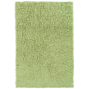 Riverbay Furniture Transitional Flokati Hand Woven Wool 5'x8' Rug in Lime Green