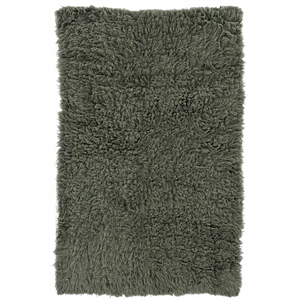 riverbay furniture transitional flokati hand woven wool 3'x5' rug in olive green