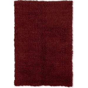 riverbay furniture transitional flokati hand woven wool 3'x5' rug in red