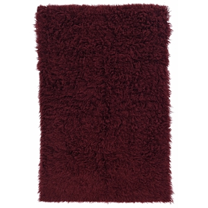 riverbay furniture transitional flokati hand woven wool 5'x8' rug in red