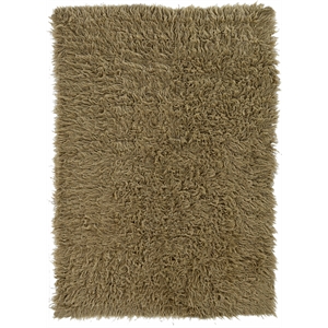 riverbay furniture transitional flokati hand woven wool 8'x10' rug in brown