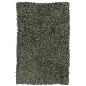 Riverbay Furniture Transitional Flokati Hand Woven Wool 2'4&quotx4'3&quot Rug in Green