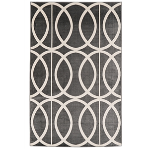 riverbay furniture vintage polyester 8'x10' rug in gray and ivory