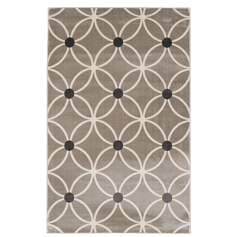 Riverbay Furniture Vintage Polyester 8'x10' Rug in Gray and Ivory