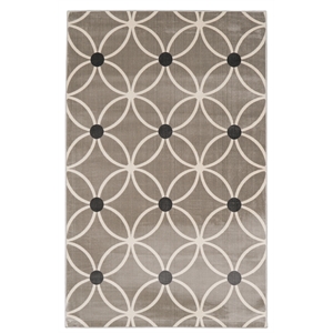 Riverbay Furniture Vintage Polyester 8'x10' Rug in Gray and Ivory