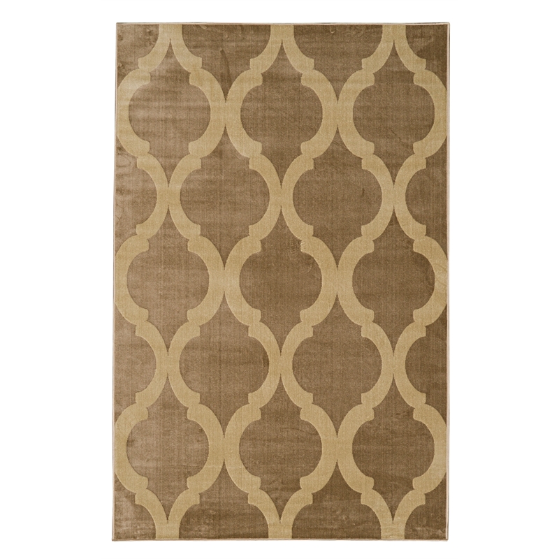Riverbay Furniture Vintage Polyester 8'x10' Rug in Beige and Sand