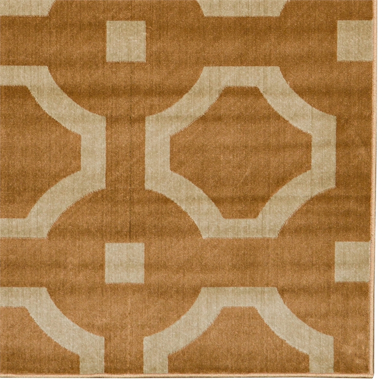 Riverbay Furniture Vintage Polyester 8'x10' Rug in Beige and Sand
