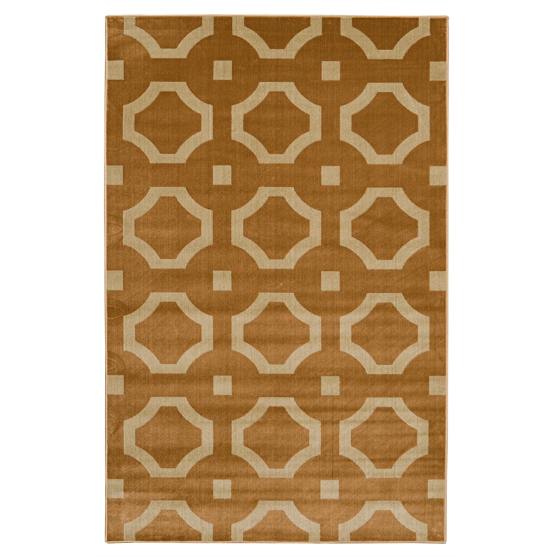 Riverbay Furniture Vintage Polyester 8'x10' Rug in Beige and Sand