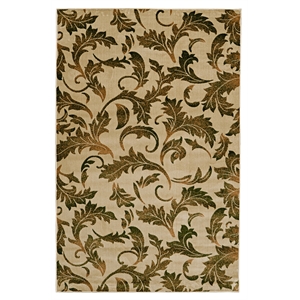 riverbay furniture vintage polyester 8'x10' rug in sand and green