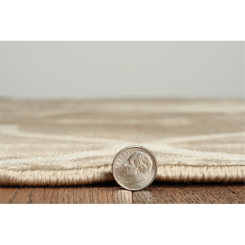 Riverbay Furniture Vintage Polyester 8'x10' Rug in Beige and Sand